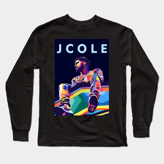 J Cole Long Sleeve T-Shirt by Zet Art